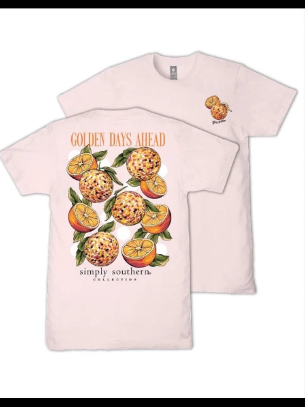 New Simply Southern Pink Tee Citrus Golden Days Ahead Shirt  2XL XXL